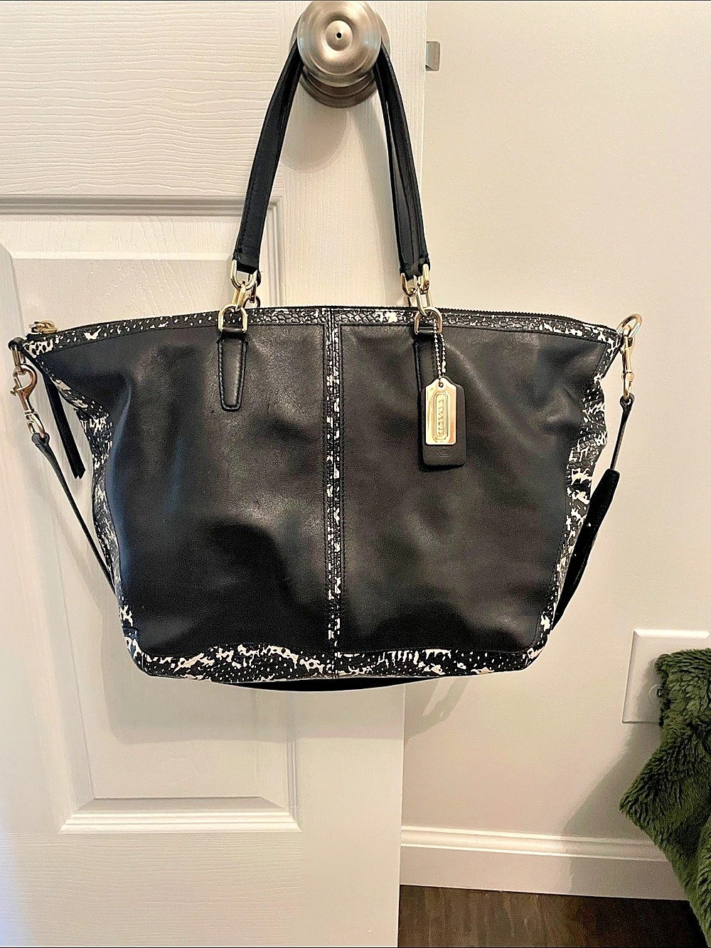 Coach Black & White Tote Bag